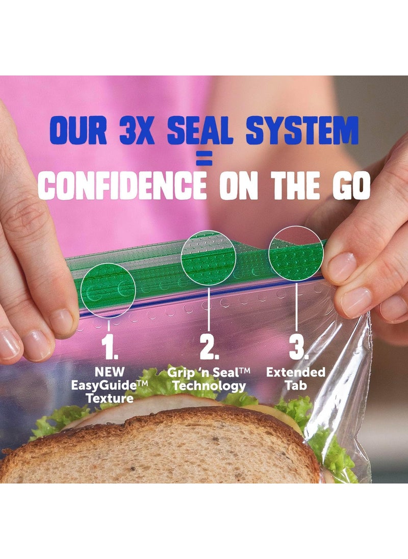 Ziploc Ziploc Snack Bags with EasyGuide Texture Small Plastic Storage Bags with Grip N Seal Technology 150 Bags Total  - Image 2