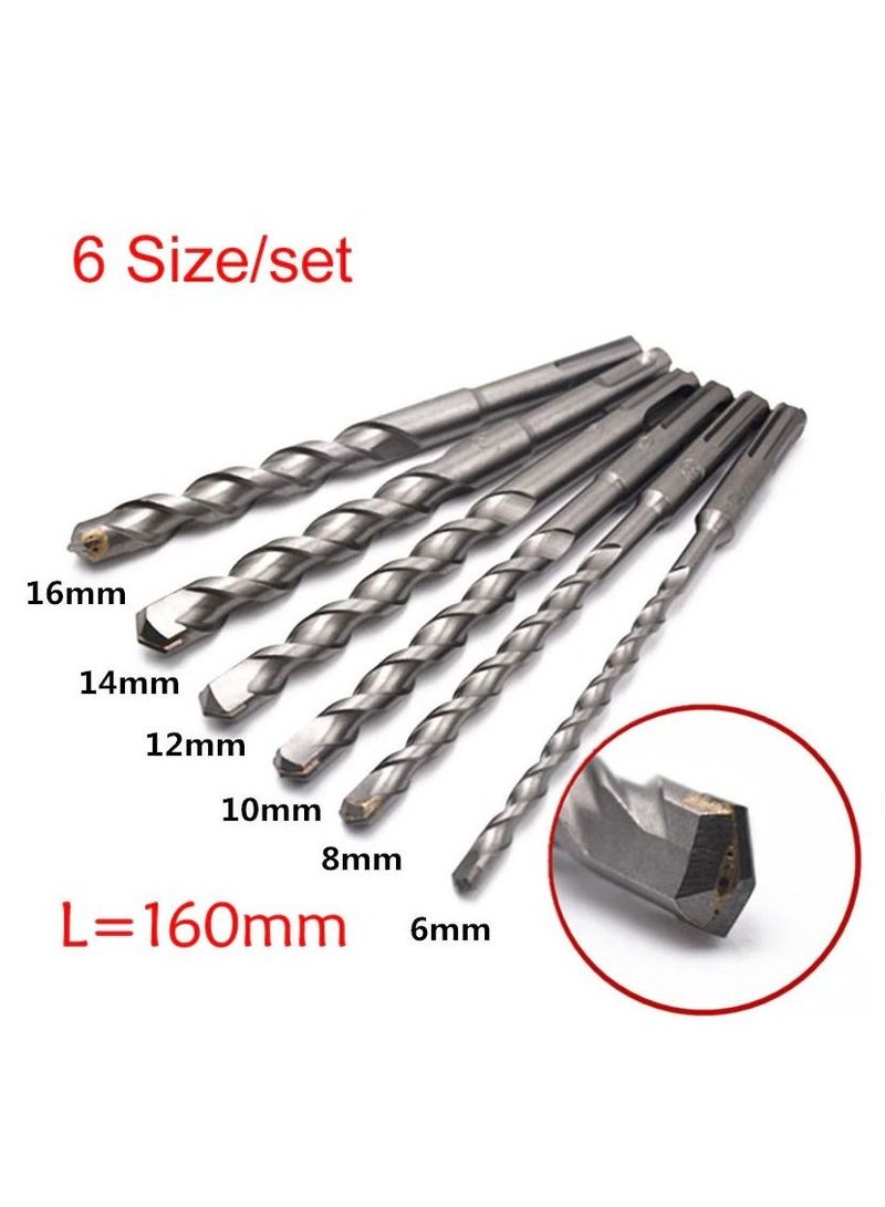 CHT 160mm Long SDS Plus Hammer Twist Drill Bits Square Shank Concrete 6mm 8mm 10mm 12mm 14mm 16mm - Image 1