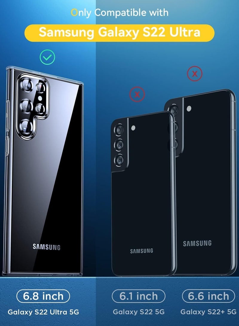 ELTRAZONE Galaxy S22 Ultra Case Bundle - Includes 2 HD Screen Protectors & 2 Camera Lens Protectors, Slim Shockproof Clear Anti-Scratch Cover for Samsung Galaxy S22 Ultra 5G - Image 2
