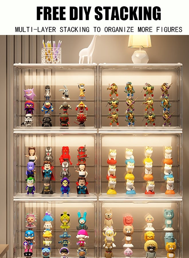 Blind Box Organiser PET Display Box with Steps Transparent Magnetic Dustproof Doll Storage Box Dolls Toys Figurines Display Case  - Image 4
