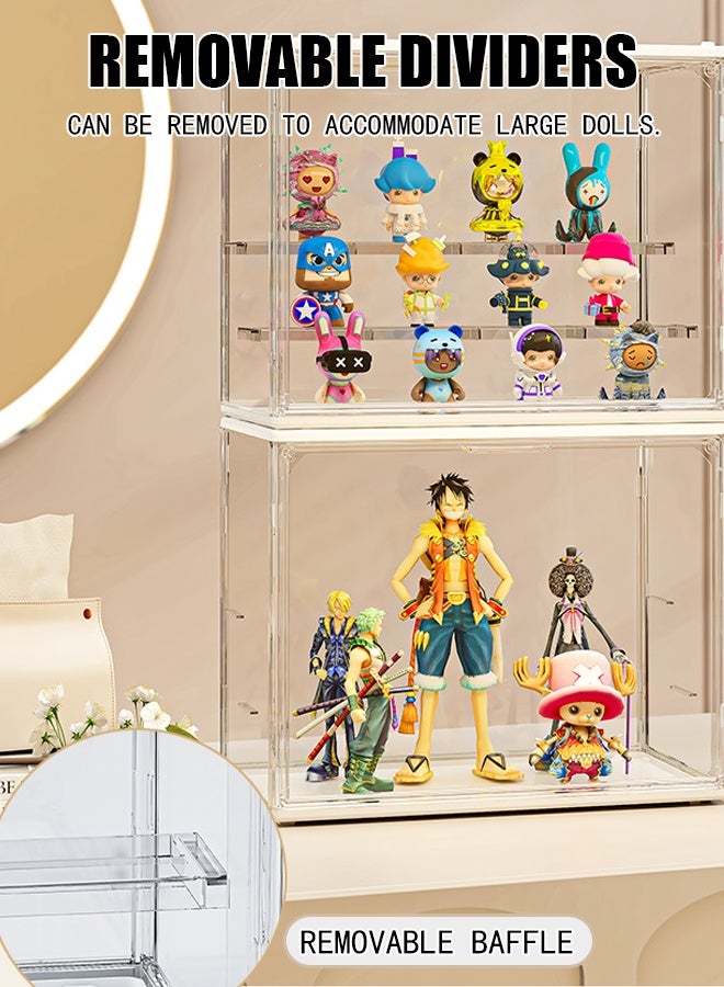 Blind Box Organiser PET Display Box with Steps Transparent Magnetic Dustproof Doll Storage Box Dolls Toys Figurines Display Case  - Image 3