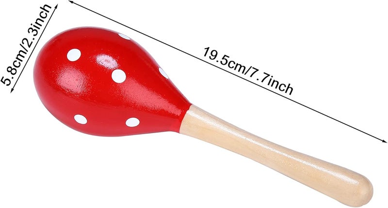 DOMG Maracas, Wooden Rumba Shaker Rattle Hand Percussion Musical Instrument for Adults Kids, Set of 2 - Image 2