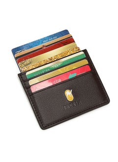 RA109 Genuine Leather Multiple Card Slots Casual Slim Wallet - Brown