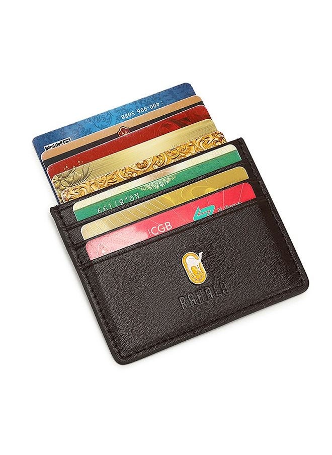 RAHALA - RA109 Genuine Leather Multiple Card Slots Casual Slim Wallet - Brown - Image 1