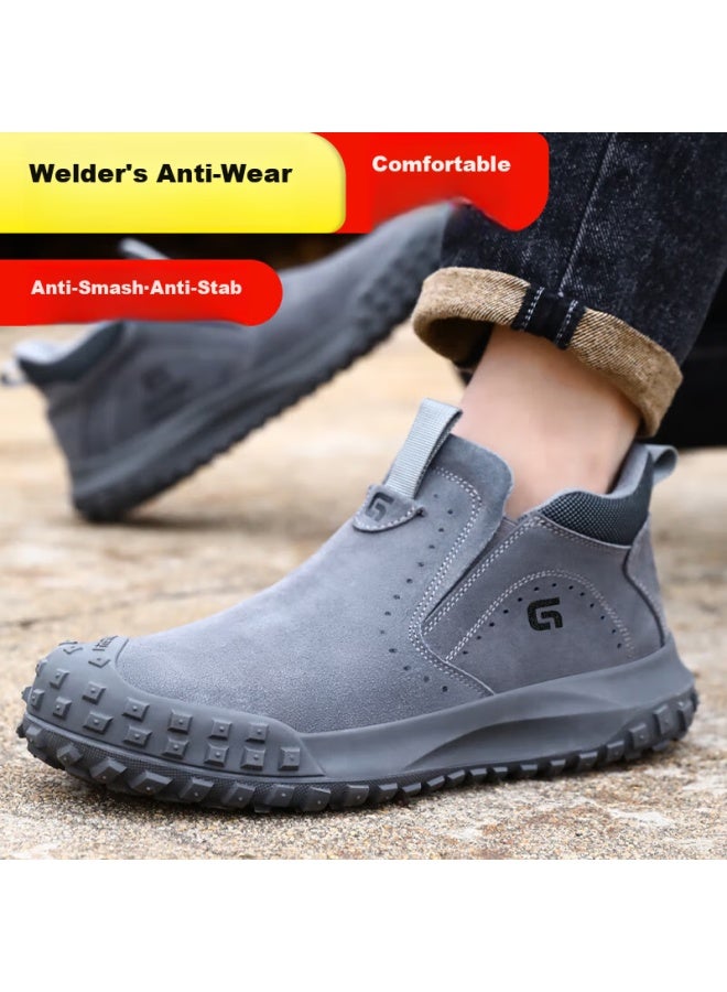 Jingtu Welding Safety Shoes For Men With Steel Toe Cap, Anti-Smashing, Anti-Puncture, Anti-Flame, Fire-Resistant, Safety Work Shoes 3007T Size 42 - Image 4