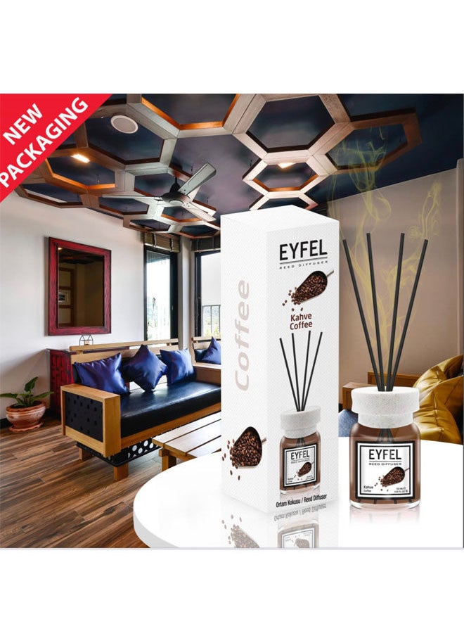 EYFEL - Pack of 2 Eyfel Reed Diffuser Coffee - Kahve Room Air Freshener 120ml - Image 1