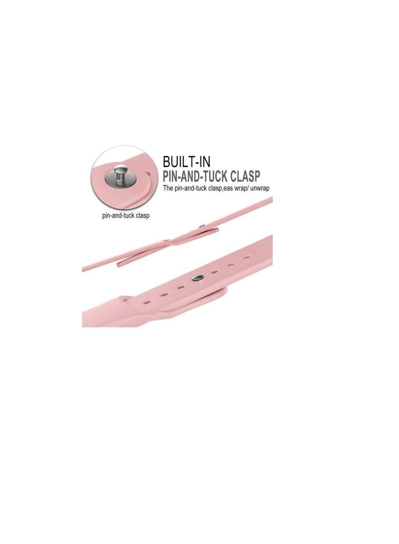 For Apple Watch Series SE Strap Band 42/44mm - Sport Rubber Bracelet Watchband- Sand Pink - Image 2