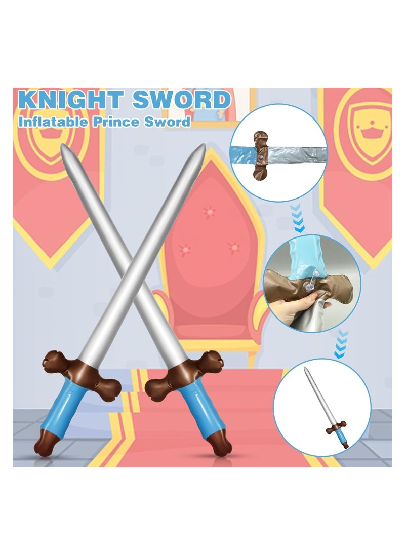 Excefore - 12Pcs Inflatable Swords Toy, Inflated Knife Toy Swords Weapons Swords Set, 24inch Plastic Swords for Kids Birthday Theme Party Costume Cosplay Supplies, Stage Props - Image 1