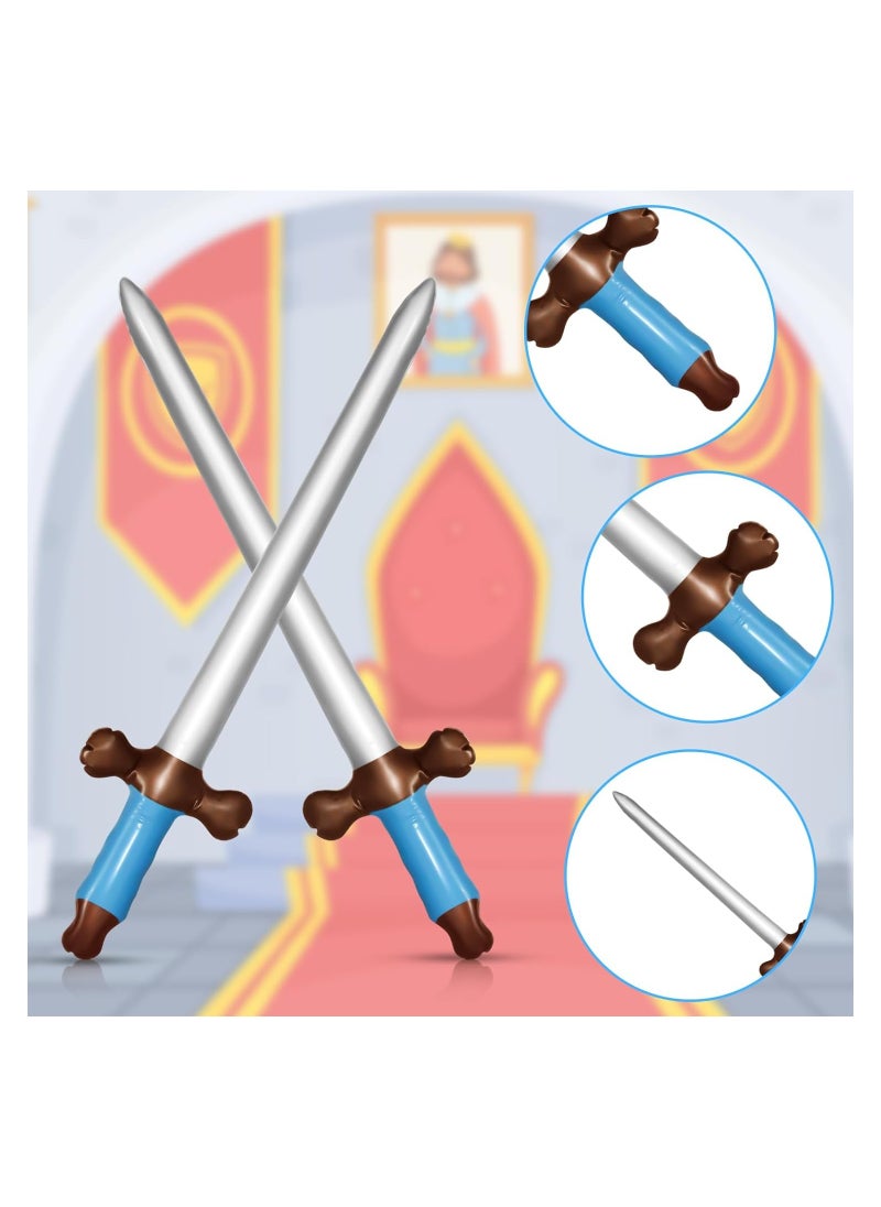 Excefore - 12Pcs Inflatable Swords Toy, Inflated Knife Toy Swords Weapons Swords Set, 24inch Plastic Swords for Kids Birthday Theme Party Costume Cosplay Supplies, Stage Props - Image 1