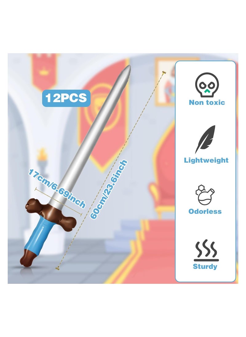 Excefore - 12Pcs Inflatable Swords Toy, Inflated Knife Toy Swords Weapons Swords Set, 24inch Plastic Swords for Kids Birthday Theme Party Costume Cosplay Supplies, Stage Props - Image 1