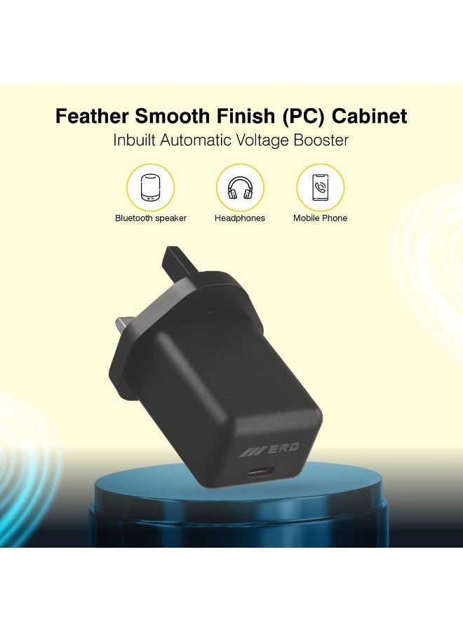 ERD 33W GaN Fast Charger | Ultra-Compact Gallium Nitride Wall Adapter | High-Efficiency Power Delivery for USB-C Laptops, iPhone 15/16, Samsung Galaxy, & Tablets | All-Protocol Fast Charging with Multi-Layer Safety Protection (Black, Adapter Only) - Image 3