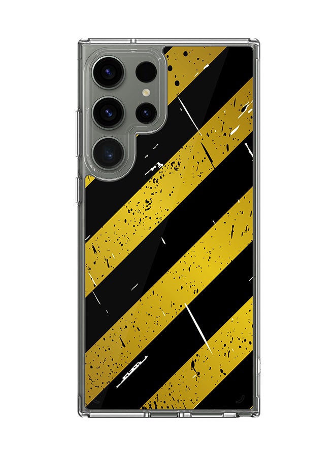 Stylizedd Classic Clear Case for Samsung Galaxy S24 Ultra , Hybrid Soft Case Flexible Edges TPU PC Gel Thin Transparent Cover - Under Construction Full Print - Image 1