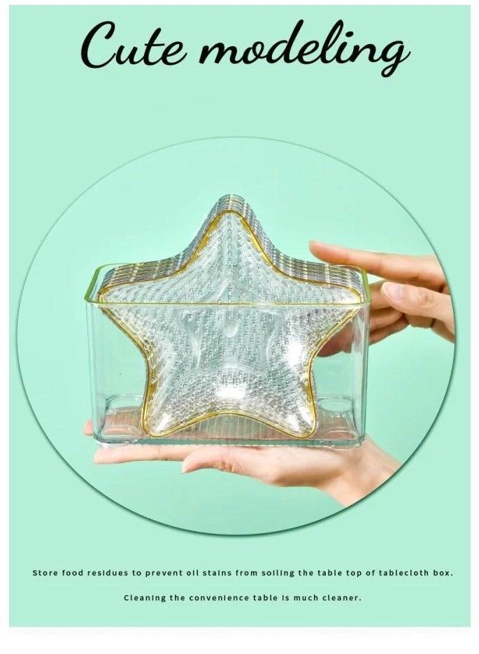 6 Pack Starfish Shaped Clear Plastic Plates Dessert Plates Snack Dishes With Rack 14.5"15.5*2.5cm For Home Kitchen Office - Image 4