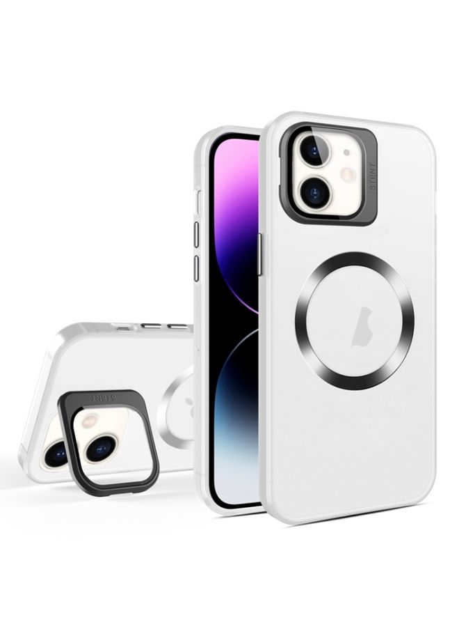 BGM Case Cover For iPhone 11 Skin Feel CD Texture MagSafe Lens Holder Phone Case Matte White