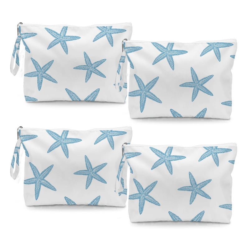 Fokongna 4PCS Favors Starfish Wet Bag Wet Dry Bag Beach Bags for Swimsuit Toiletry Bags Travel Essentials For Women Beach Travel Gym for Swimsuit Dirty Diaper Gifts - Image 2