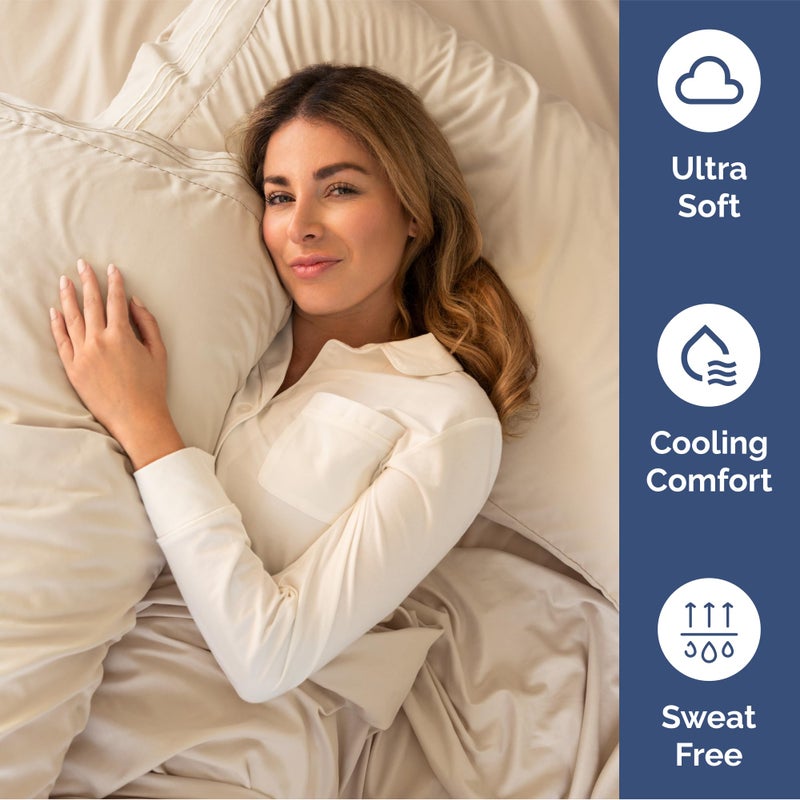 Extra Deep Queen Sheet Set - 6 Piece Breathable and Cooling Sheets - Hotel Luxury Bed Sheets Set - Easy & Secure Fit - Soft  Wrinkle Free and Comfy Sheets Set - Wheat Sheet Set with Extra Deep Pockets