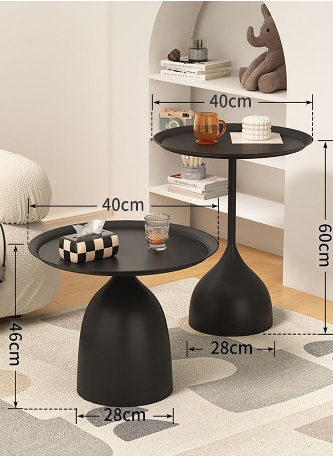 2-piece Coffee Table, Nordic Sofa Side Decoration Retro Metal Side Table, Suitable for Living Room, Bedroom, Terrace