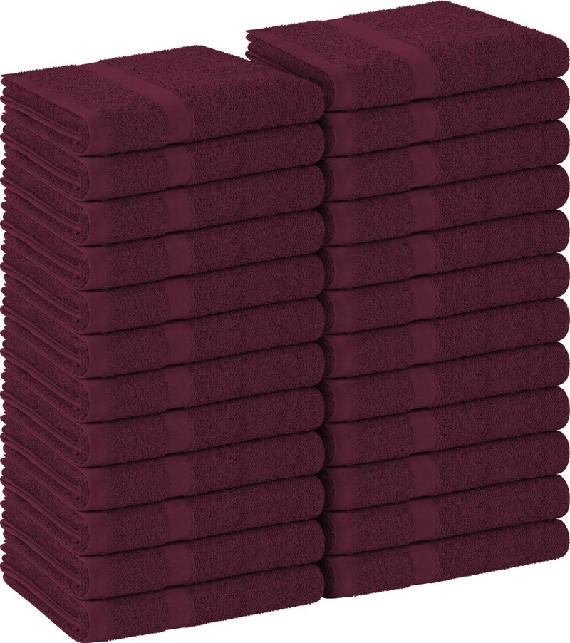Utopia Towels, Salon Towel, Pack of 24, Not Bleach Proof, 16 by 27 Inches, Highly Absorbent Cotton Towels for Hand, Gym, Beauty, Spa, and Home Hair Care, Burgundy - Image 1