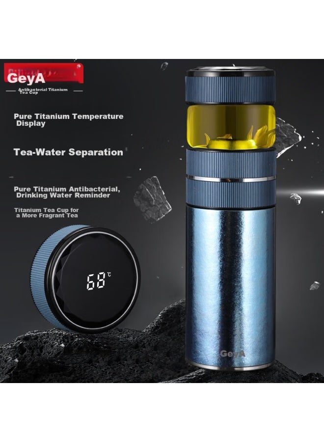 Geya Antibacterial Pure Titanium Tea Infuser Cup, Pure Titanium Insulated Mug, Pure Titanium Cup With Temperature Display For Brewing Tea, Customizable Cup For Outdoor Use - Image 1