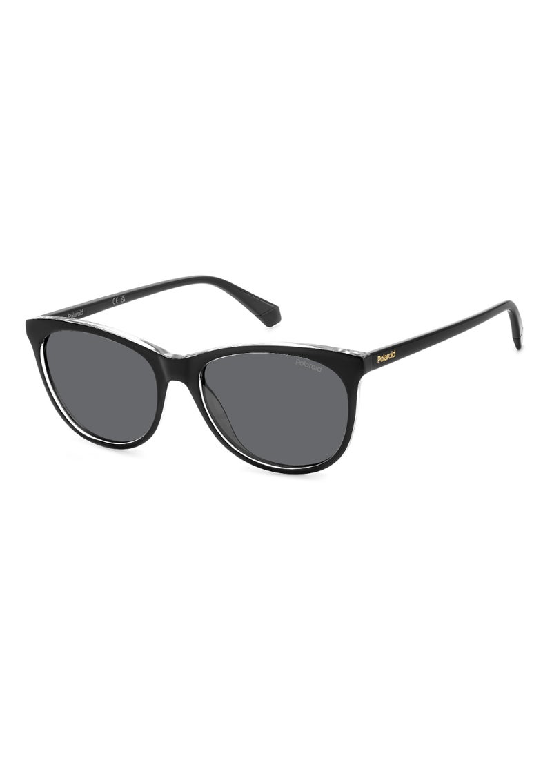 Polaroid Women's Polarized Rectangular Shape  Sunglasses PLD 4161/S GREY 44 - Lens Size: 43.7 Mm - Black Cry  - Image 1