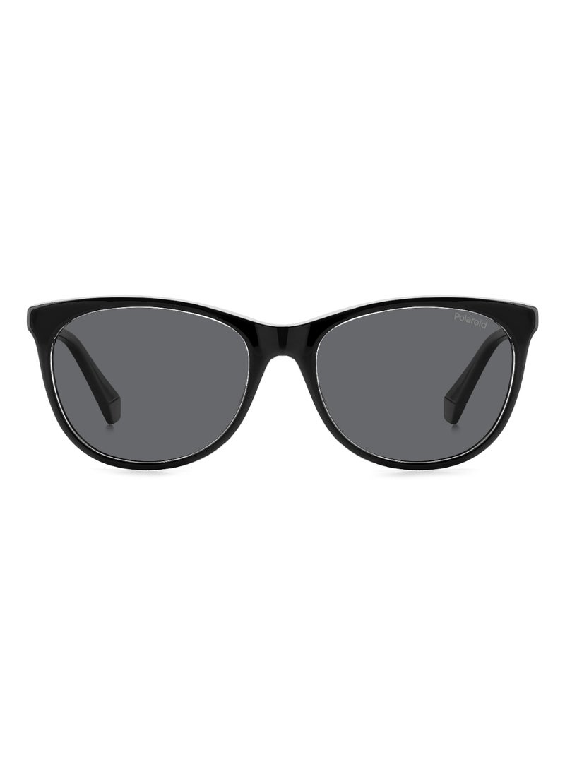 Polaroid Women's Polarized Rectangular Shape  Sunglasses PLD 4161/S GREY 44 - Lens Size: 43.7 Mm - Black Cry  - Image 3