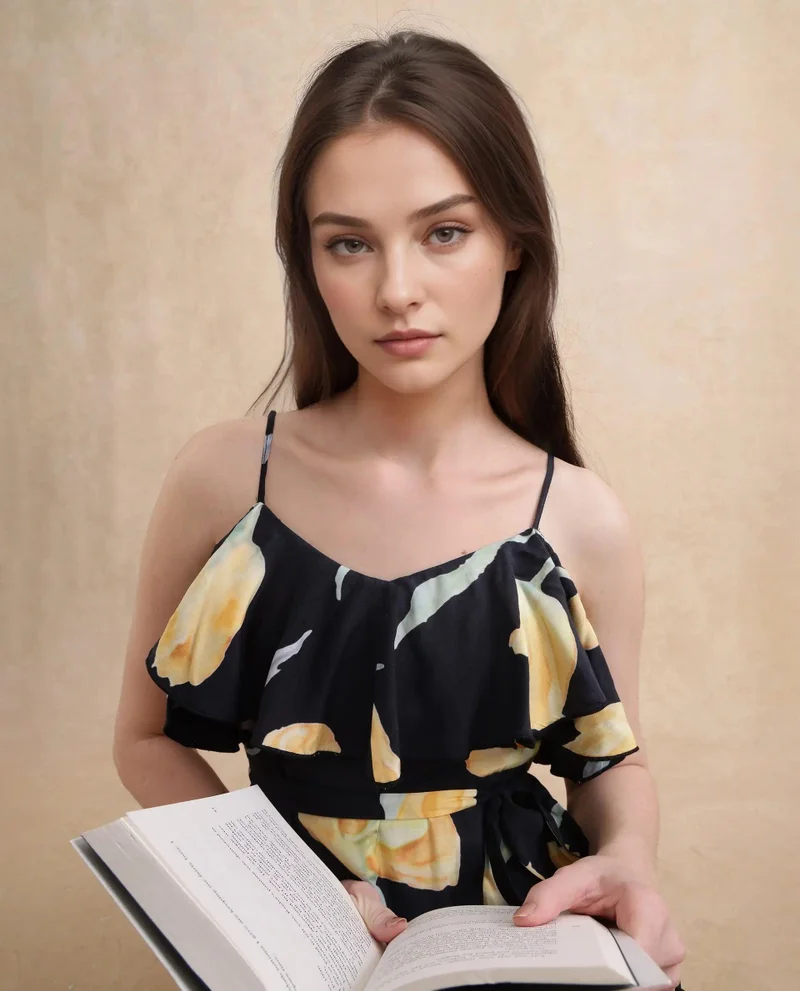 Rareism Women's Ruffled Strappy Midi Dress