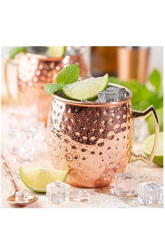 Y&D Gift Set Solid Pure Copper Hammered Mugs Handcrafted Cups of 2 Mugs Straws in a Box  - Image 2