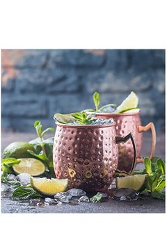 Y&D Gift Set Solid Pure Copper Hammered Mugs Handcrafted Cups of 2 Mugs Straws in a Box  - Image 5
