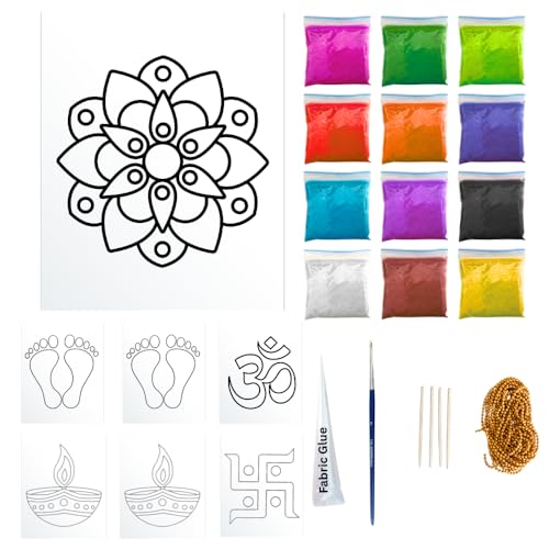 The Brown Box OHP Sheet Rangoli Kit | DIY Reusable Rangoli Patches | Ready-to-Make Diwali & Festival Rangoli Design Kit - Image 1