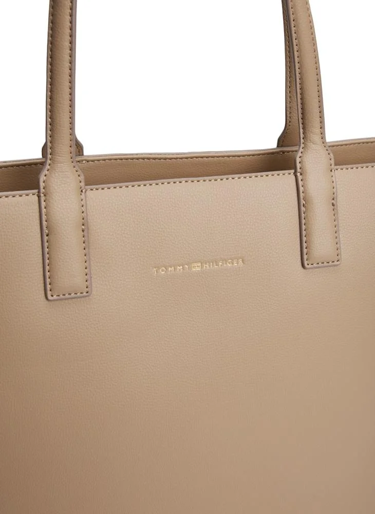 TOMMY HILFIGER Logo Detailed Zip Through Tote