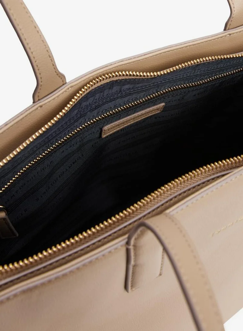 TOMMY HILFIGER  Logo Detailed Zip Through Tote for Women | Best Price UAE