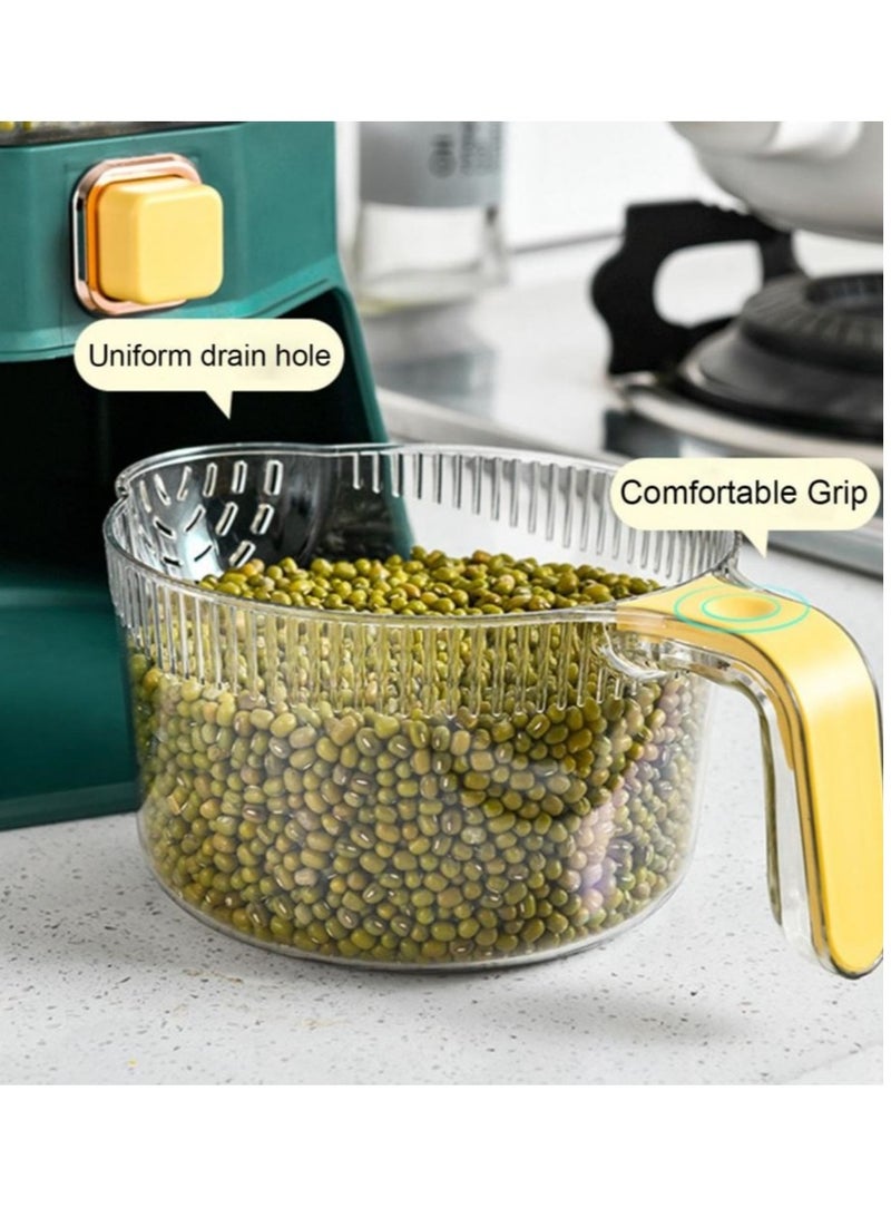 4 Grid Rice Dispenser - Dry Food Dispenser 4 Grid - Clear 4 Compartments Sealed Grain Container with Measuring Cup - Image 5