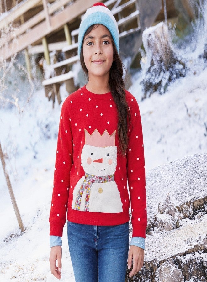 RETSUGO Kids Christmas Sweater Snowman Print Fleece Pullover Toddler Girl Christmas Outfit Winter Warm Holiday Sweatshirt 4T/8341 - Image 4