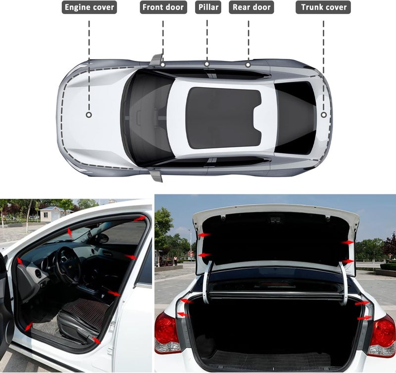 Stacool ختم باب السيارة ستاكول 32.8 قدم - شريط مطاطي سميك لحماية السيارات من الطقس للأغطية، الصناديق، النوافذ، ملحقات سيارات عازلة للصوت عالمية - Image 5