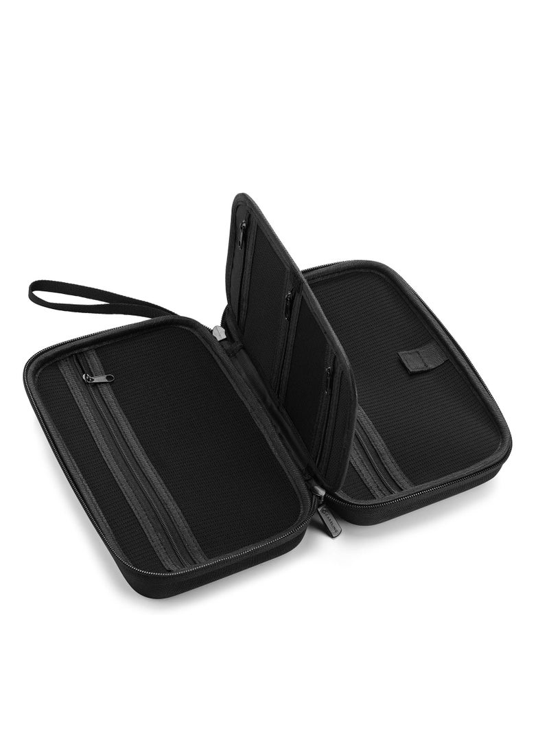 Caseling Caseling Universal Electronics/Accessories Hard Travel Organizer Carrying Case Bag, 9.8” x 5.6”x 2.8” - Black - Image 1