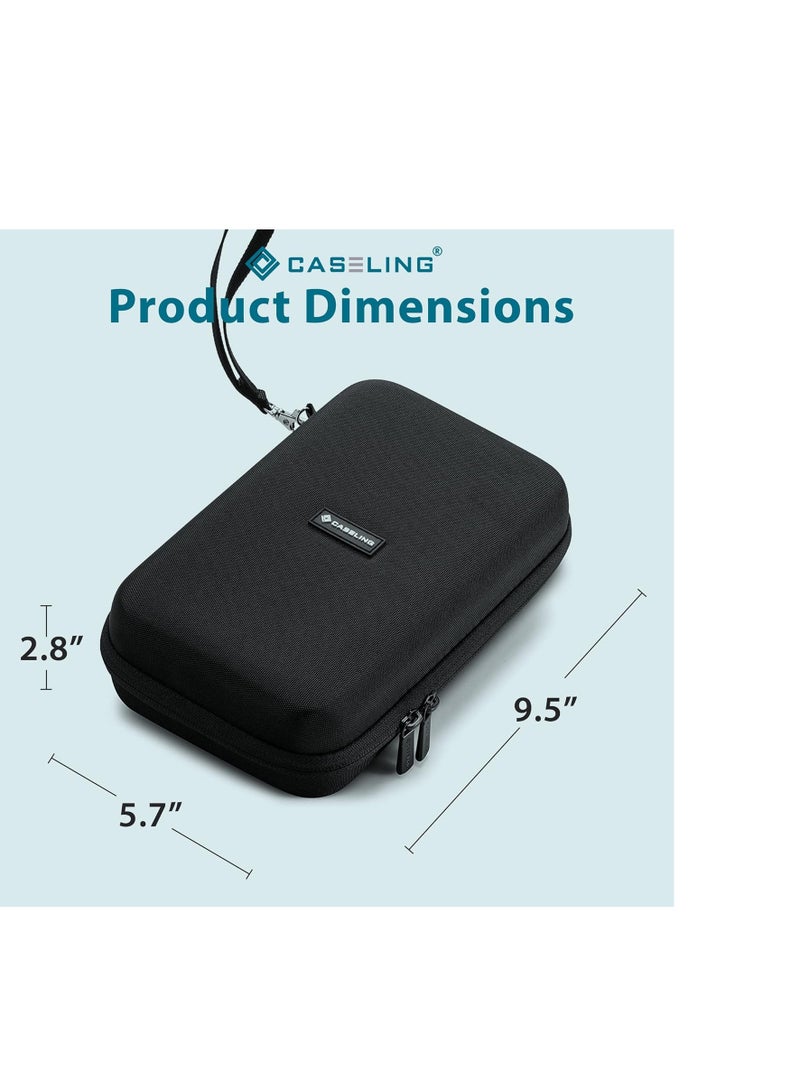 Caseling Caseling Universal Electronics/Accessories Hard Travel Organizer Carrying Case Bag, 9.8” x 5.6”x 2.8” - Black - Image 5
