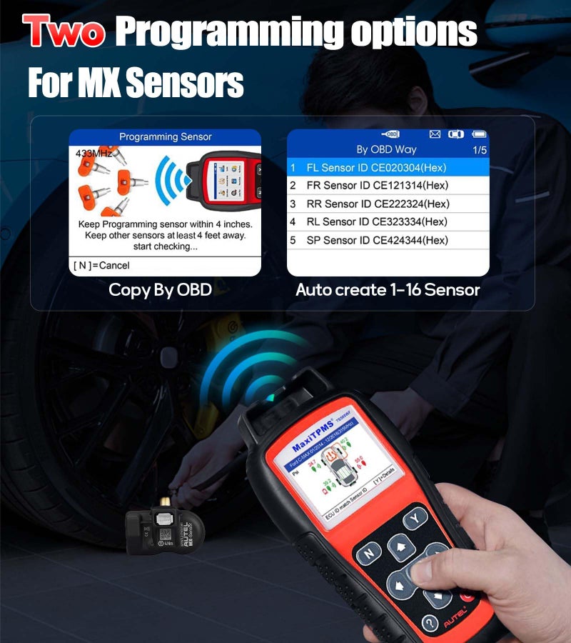 Autel Autel MaxiTPMS TS508WF Upgrade of TS508K TS508 TS501Pro TS408S Program MX Sensor Read Clear DTCs TPMS Reset OBD Relearn Activate TPMS Programming Tool Free Lifetime Update - Image 4