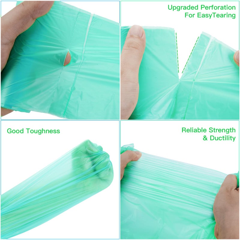 Inwaysin 2.6 Gallon Mini Compostable Trash Bag - Small Garbage Bags For Bathroom Can Blue 100 Count 10 Liter Biodegradable Unscented Waste Basket Liners Bathroom Kitchen Office Strong Thick Inwaysin - Image 4