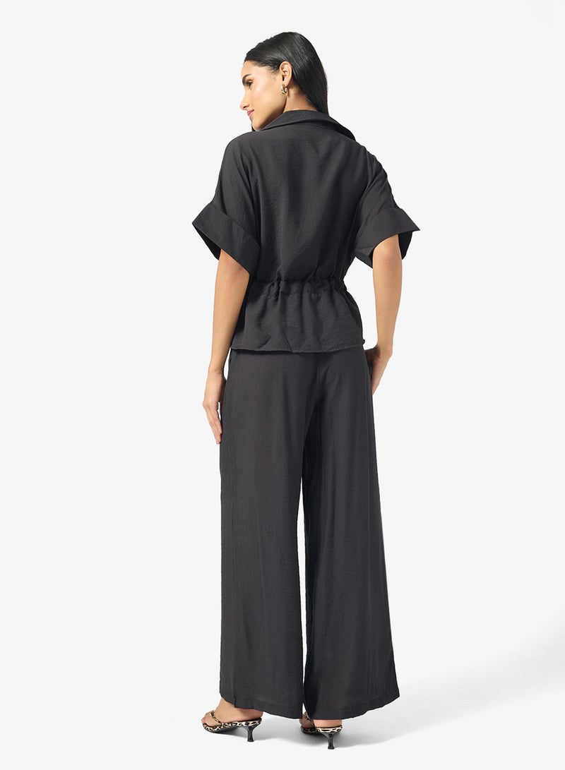 Ginger طقم تنسيق علوي وسفلي بسحاب بأسلوب عملي - Image 1