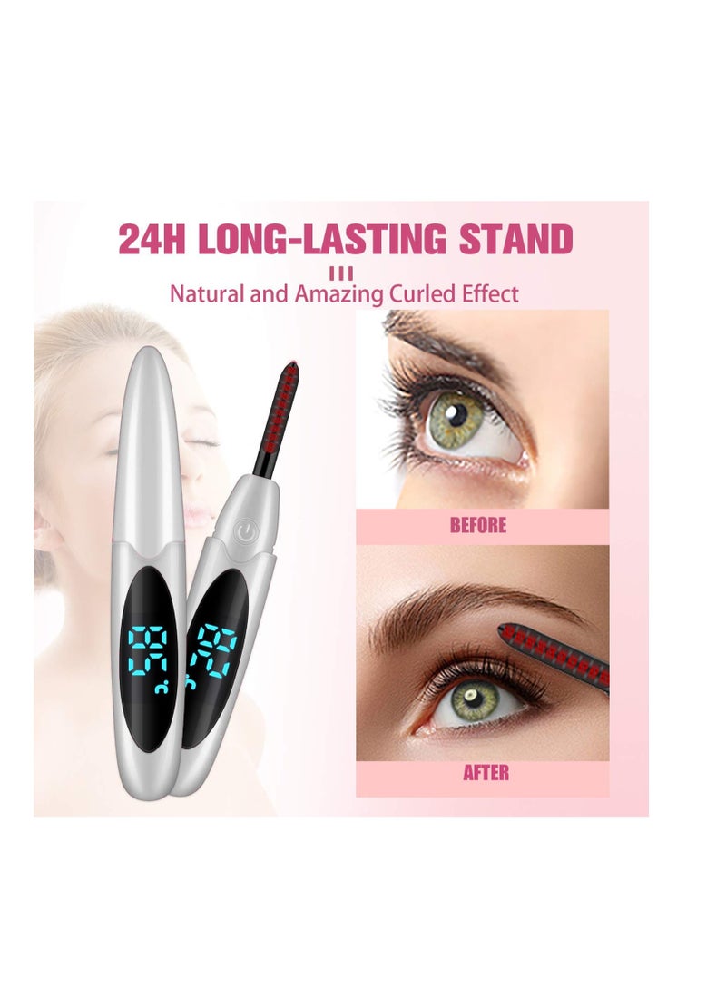 SYOSI Heated Eyelash Curler, Portable Eyelash Curler, USB Rechargeable, Long-Lasting Quick Natural Eyelash Curler, Ideal Gift for Women Girls - Image 4