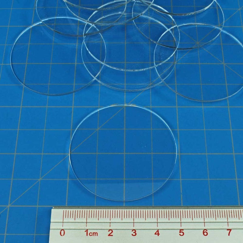 LITKO Clear Round Miniature Bases | 1.5mm Thick | Circular Figure Stands for Wargaming Boardgaming and Collectible Figures (10 Count Pack  50mm) - Image 2