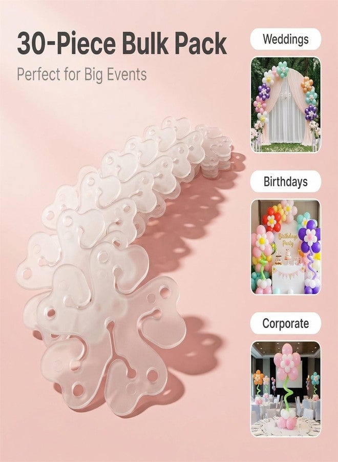 iFlyMars iFlyMaes 30pcs Balloon Flower Clips, Durable Plastic Balloon Connectors for DIY Party Decorations, Wedding Supplies, Birthday Balloon Accessories, Easy to Use - Image 3