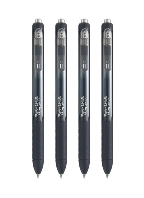 Paper Mate InkJoy Gel Retractable Pens - 0.7mm Medium Point - Black Ink - Pack of 4