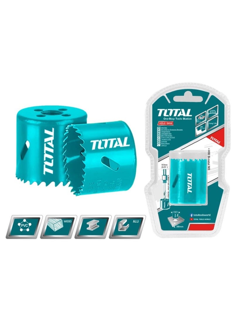 TOTAL HSS Bi-Metal Hole Saw – 16 mm High-Performance Drill Bit for Metal, Wood, Plastic & DIY Projects - Image 1