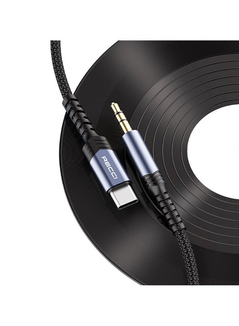 ريتشي كابل صوت Recci RDS-A27 من النوع C إلى AUX مقاس 3.5 مم - Image 5