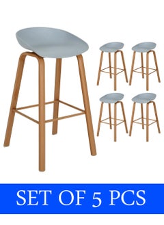 Set Of 5 Pieces Bar Stools Modern Counter Height Barstools