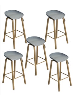 Generic Set Of 5 Pieces Bar Stools Modern Counter Height Barstools  - Image 2