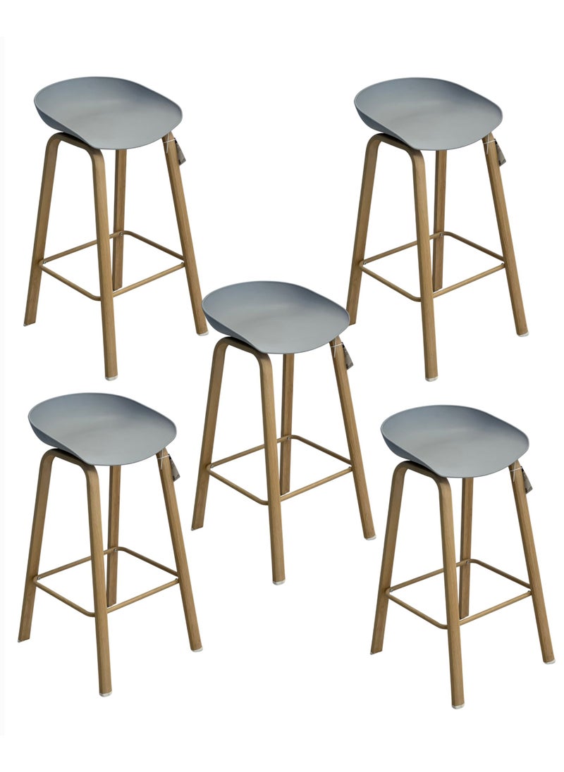 Generic - Set Of 5 Pieces Bar Stools Modern Counter Height Barstools - Image 1