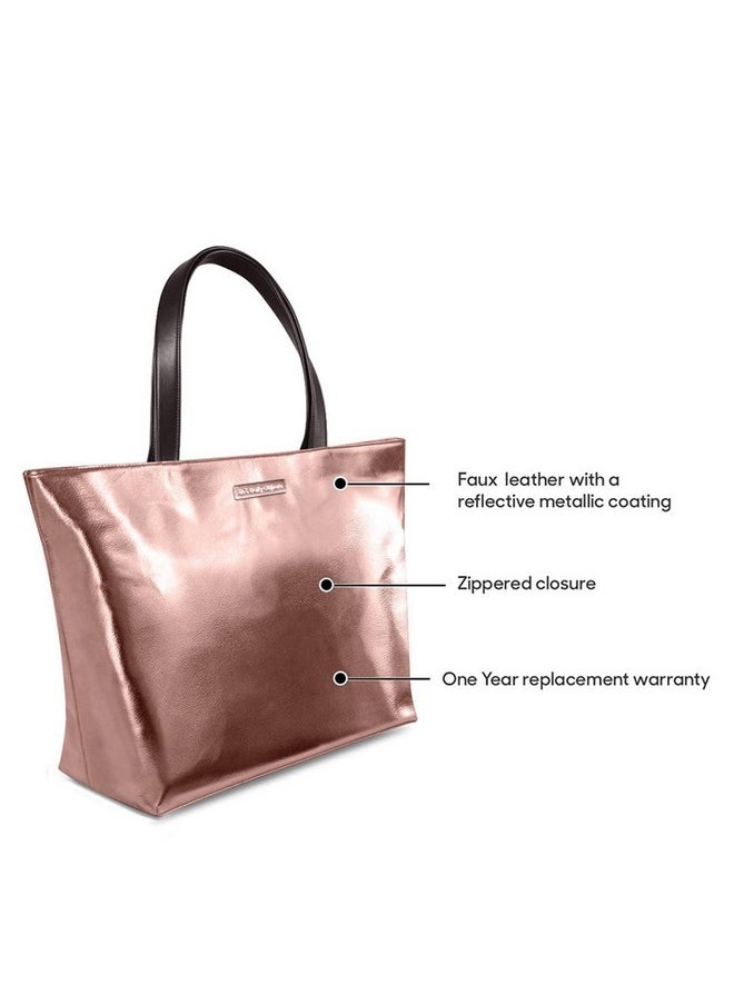 DailyObjects - DailyObjects Rose Gold Fatty Tote Shoulder HandBag For Women/Girls- Fashion College & Office Daily Use - Faux Leather Fit For Travel - Image 1