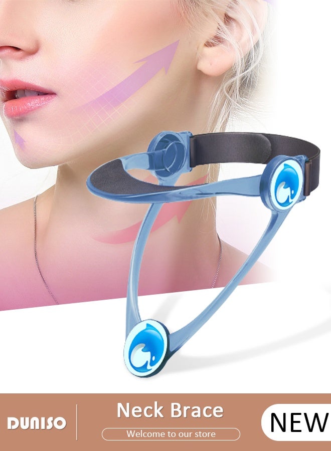 DUNISO نقالة الرقبة، دعامة للرقبة، دعم للرقبة قابل للتعديل 360 درجة. جهاز جر عنق الرحم المريح لمحاذاة الرقبة. مصحح وضعية الرقبة لتخفيف آلام الرقبة وتخفيف الضغط على العمود الفقري - Image 1